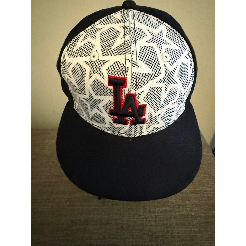 Men’s New Era Los Angeles Dodgers Blue Stars 4th of July Fitted Hat Size 7 5/8
